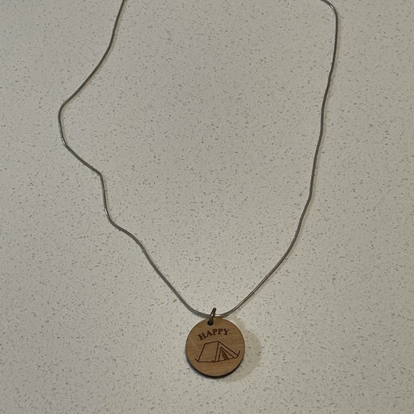 Wooden Happy Camper Necklace - Picture 3 of 3